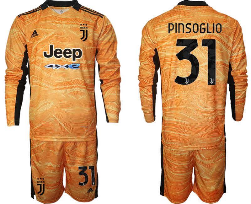 Men 2021-2022 Club Juventus orange yellow Goalkeeper Long Sleeve #31 Adidas Soccer Jersey